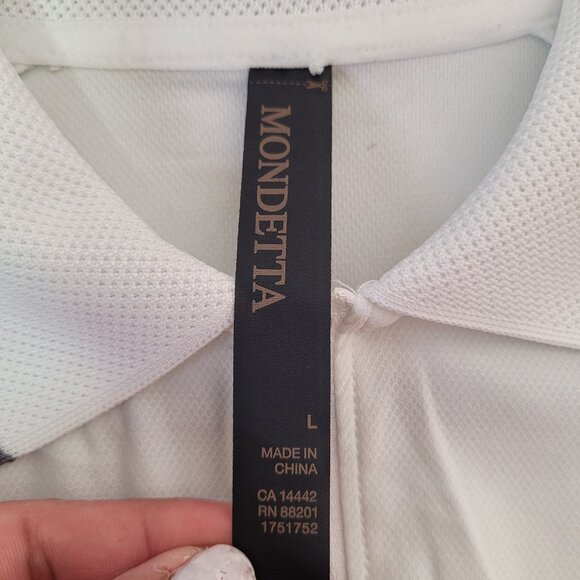 Mondetta Women's Active 1/4-Zip Short Sleeve Mesh Polo Shirt White Size Large - Picture 5 of 9